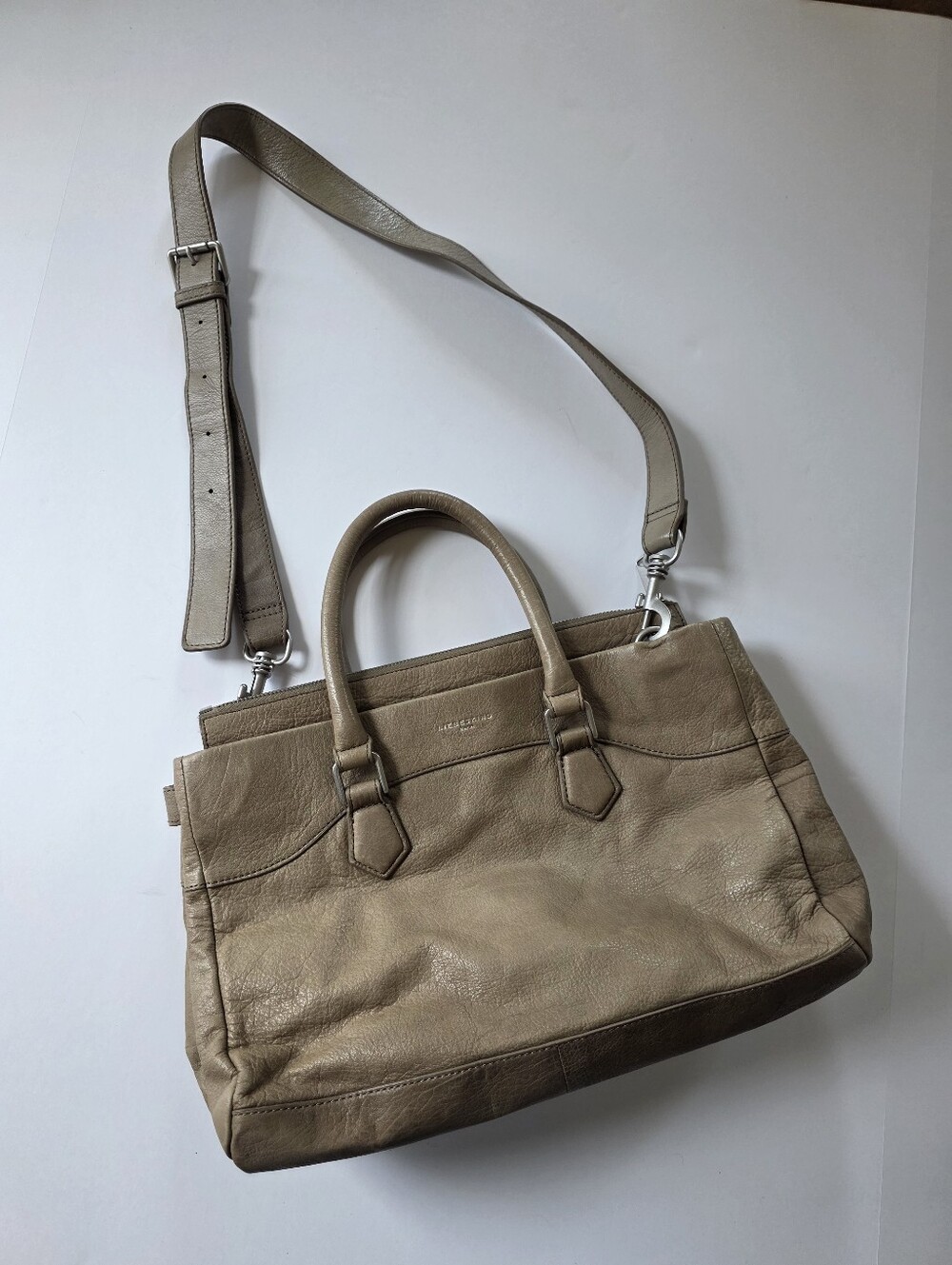 Liebeskind Taupe Pebbled Leather Crossbody